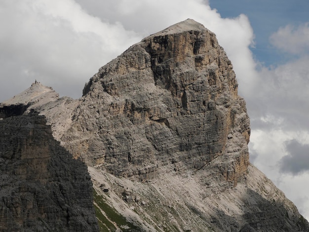 Mountain Sassongher badia valley panorama landscape