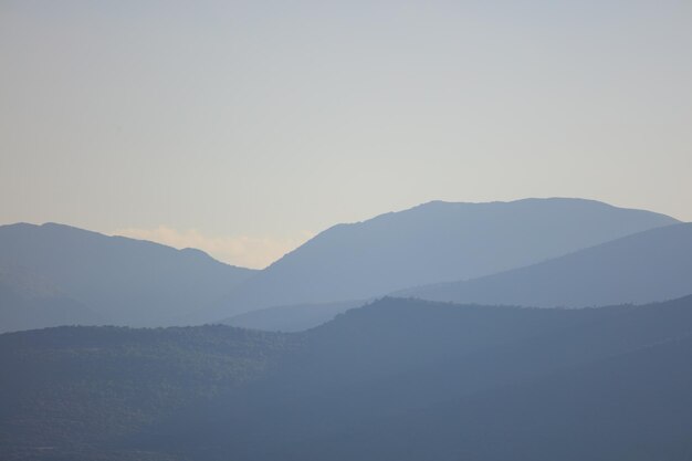 Mountain silhouette against of sky