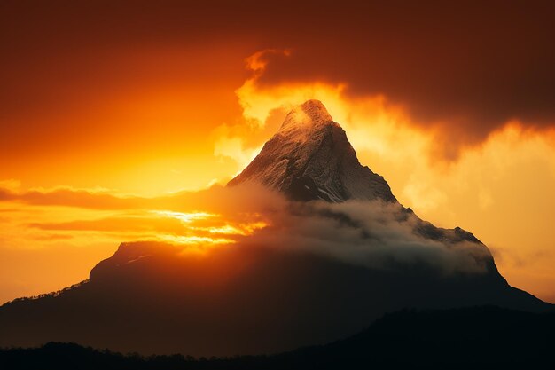 Foto fotografia di silhouette di montagna