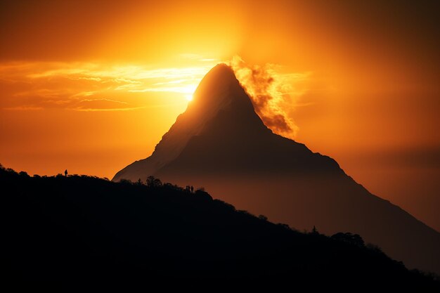 Foto fotografia di silhouette di montagna