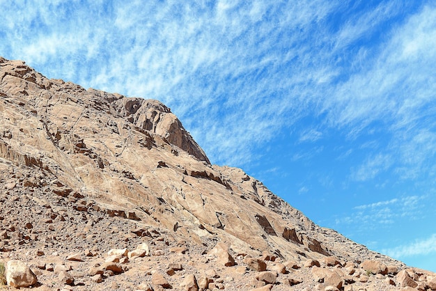 mountain and sky in desert in Egypt