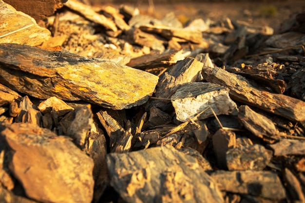 Mountain stones under the sun