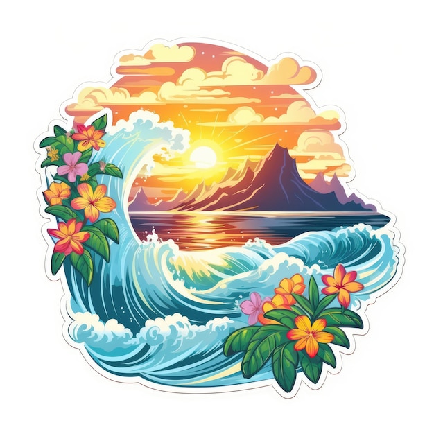 Photo mountain sunrise sticker