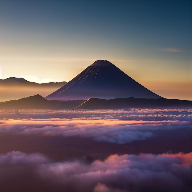 Mountain in Sunset Beautiful landscape