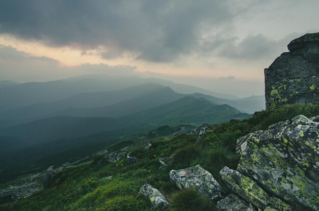 Mountain sunset landscape