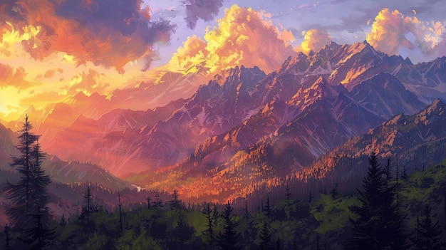mountain sunset