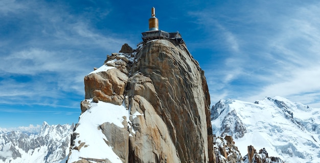 The mountain top station of the Aiguille du Midi in Chamonix, France.