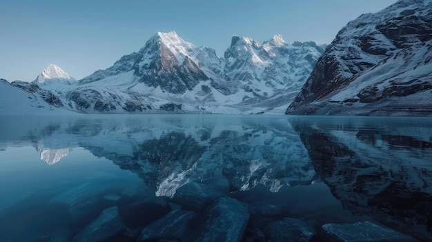 写真 山 の 静けさ を 反映 する