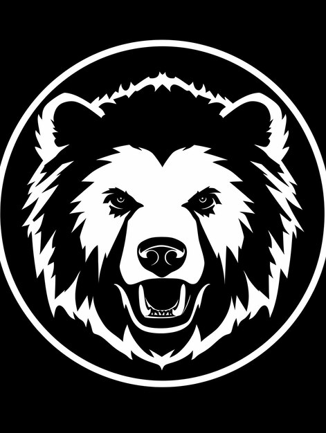 Photo mountain tribe minimalistic blackandwhite faction icon for the bear clan