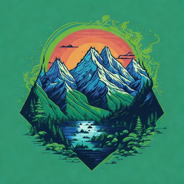 Photo mountain tshirt design