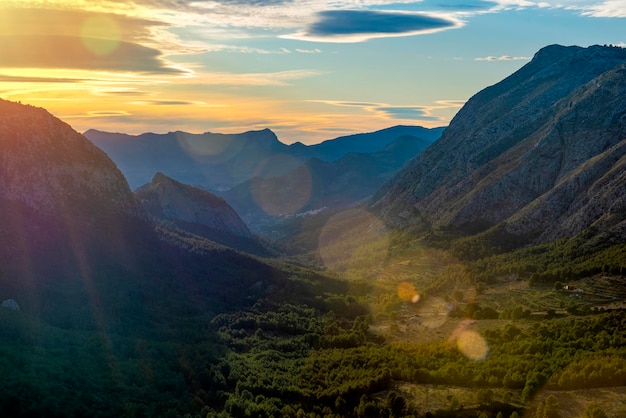 Mountain valley Barranc de l'Arc Sella Alicante province Costa Blanca Spain