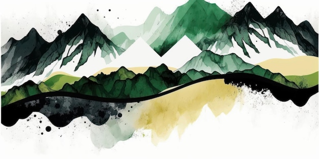 Mountain vector background Beautiful illustration picture Generative AI