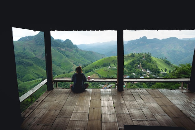 mountain view from the balcony