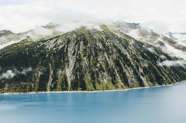 Mountain view near lake in austria