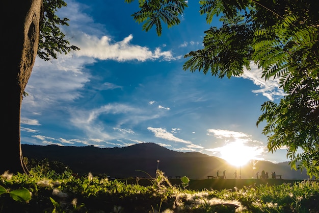 Mountain view at sunset