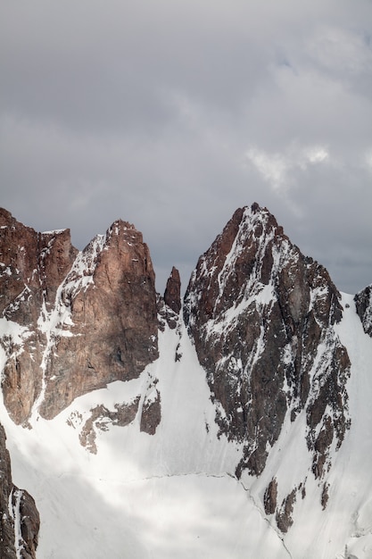 Mountain view with sharp summits