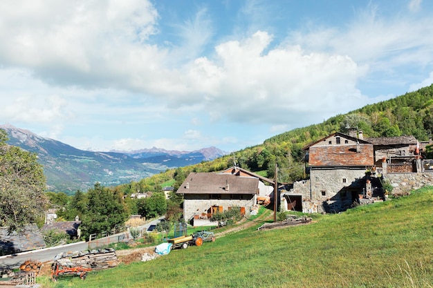 Mountain village in Piedmont region Italy