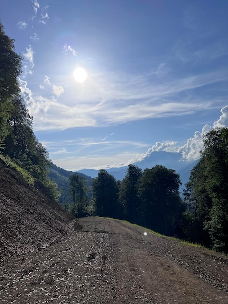 Photo mountain walk on a sunny summer day