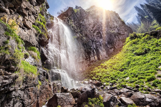 Mountain waterfall