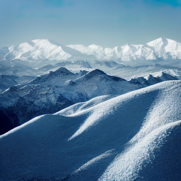Paesaggio invernale di montagna montagne innevate