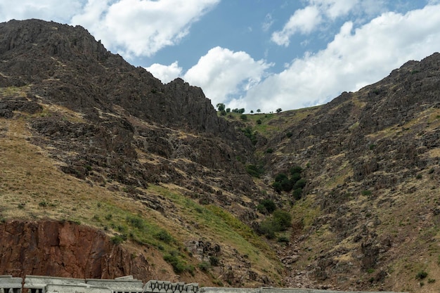 A mountain with huge rock