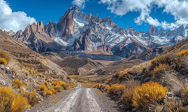 a mountain with a mountain in the background