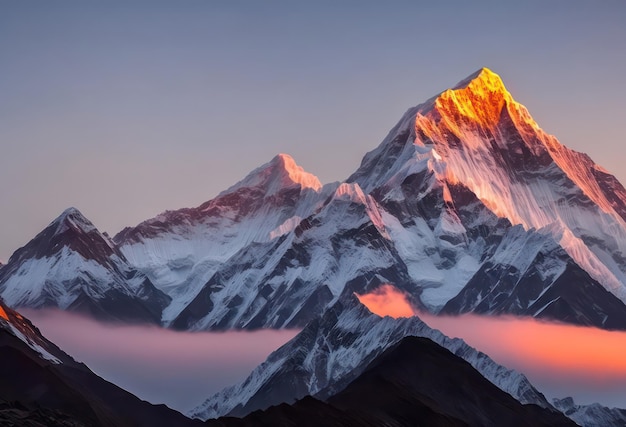 A mountain with the name everest on it