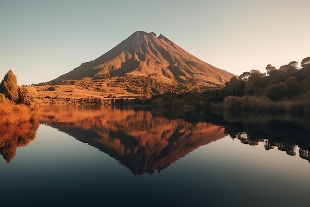 水に映る山