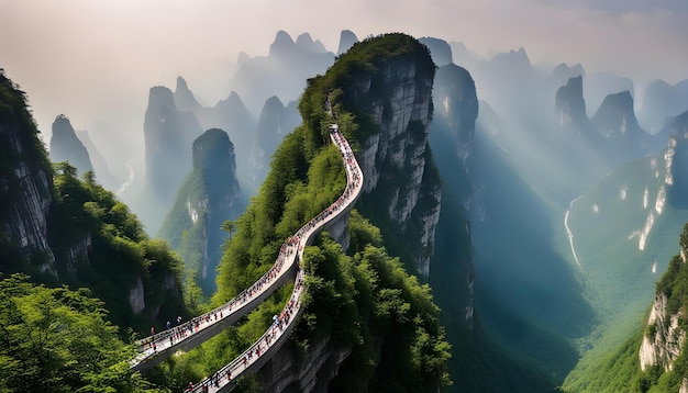 Photo a mountain with a road that says  tourist  on it