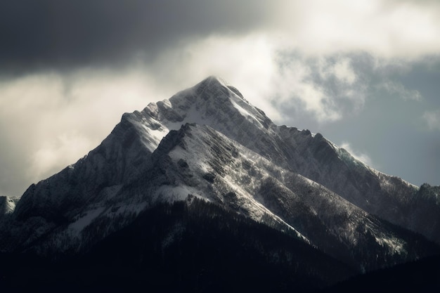 A mountain with snow on it