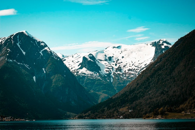 A mountain with snow on it