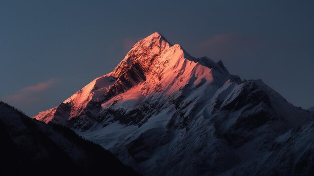 A mountain with snow on it