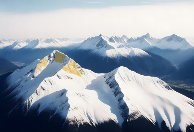 Photo a mountain with snow on the top and the word  the word  on it