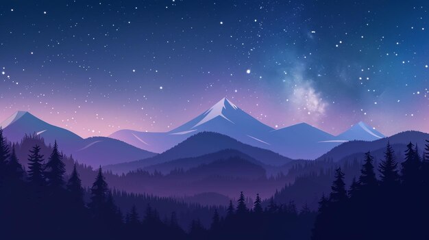 Photo a mountain with stars in the sky above it