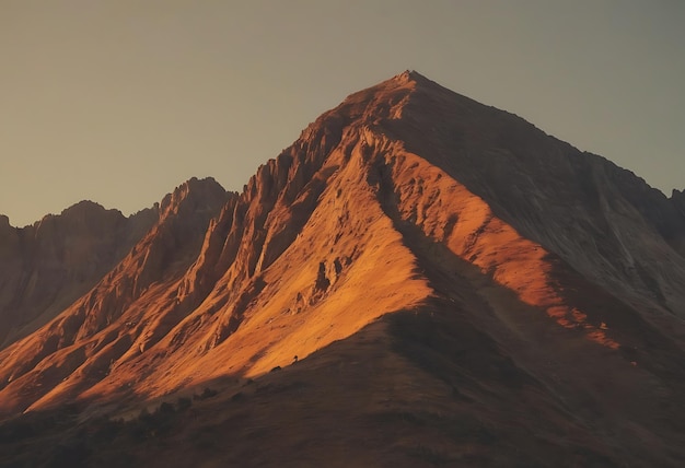 a mountain with a sunset on the top