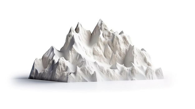 A mountain with a white base