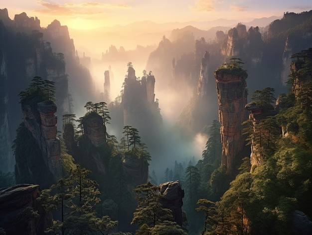 The mountain of zhangjiajie