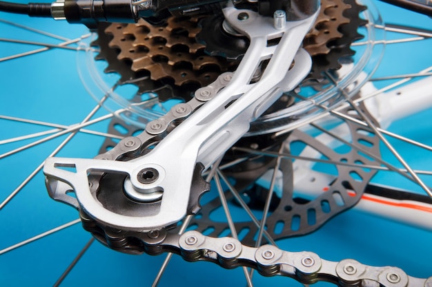 Mountainbike detail cassette en ketting