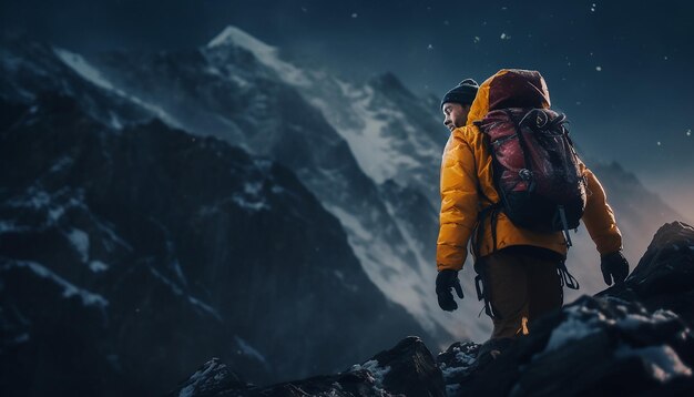Mountaineering professional adventure photoshoot