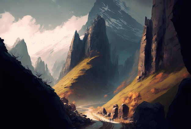 A mountainous road