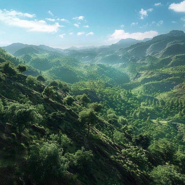 Photo mountainous terrain in el avila national park lush green forest view