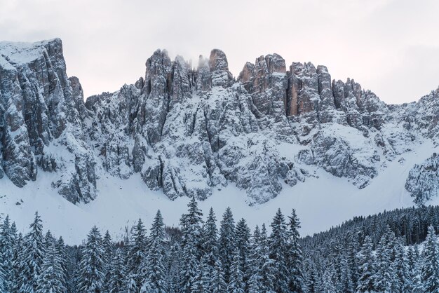 Mountains of the alps after a heavy snowfall