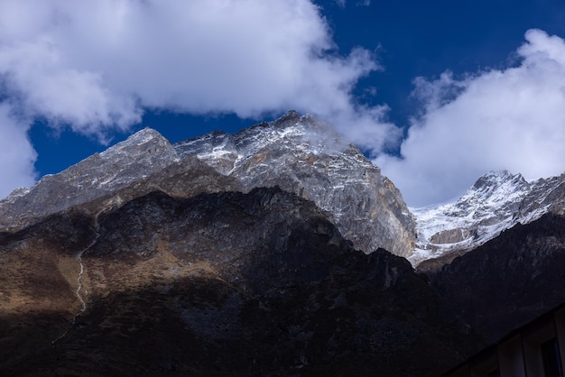 The mountains are visible from the base of the mountain.