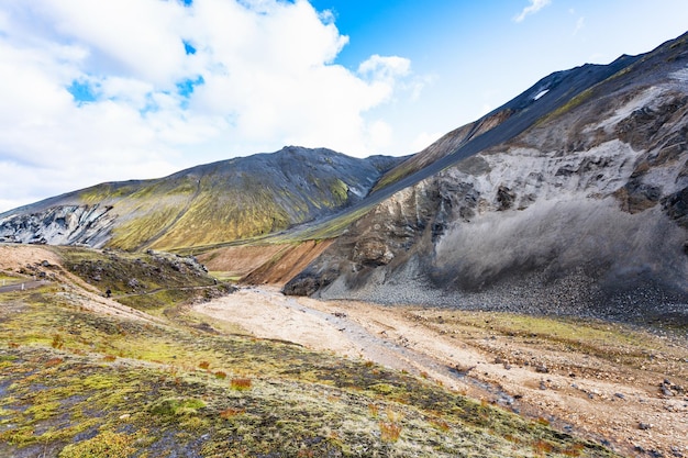 アイスランドのグレナギル峡谷周辺の山々