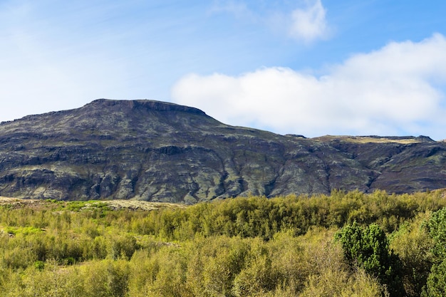 アイスランドの Haukadalur 間欠泉周辺の山々