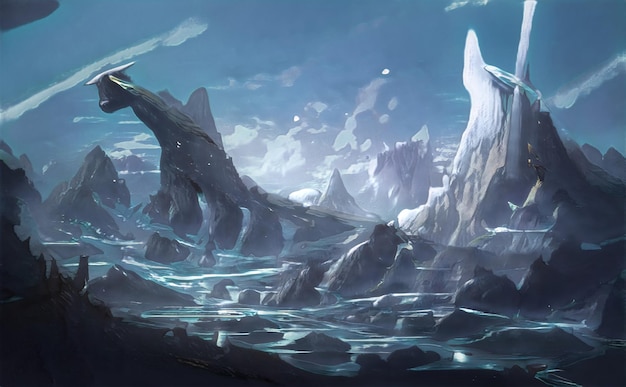 Mountains Fantasy Land AlienPlanetScifi魔法の風景さまざまな効果
