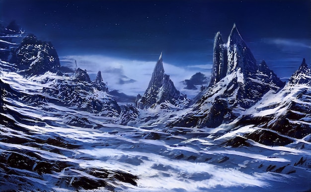 Mountains Fantasy Land Alien Planet Scifi Magical landscape different effects