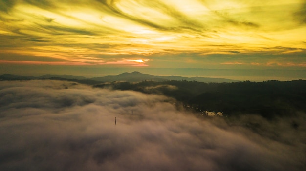 Mountains and fog in thailand