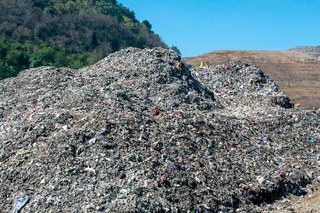 Mountains of garbage in landfills in TPA Piyungan Yogyakarta Indonesia