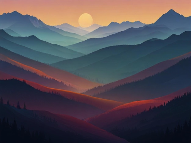 Photo mountains gradient background